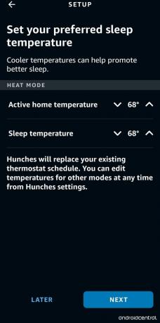 Capture d'écran de l'application Alexa du thermostat intelligent Amazon