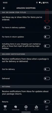 „Amazon Alexa Echo“ ekrano kopija