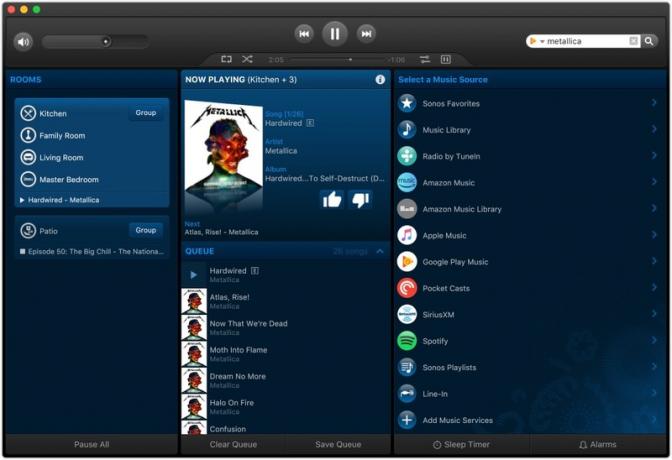 Aplikacija Sonos na Mac