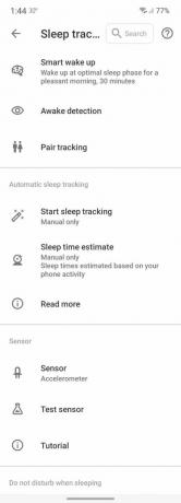 Slaap als Android-schermafbeelding