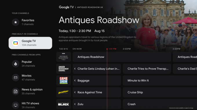 Live tab-tv-gids met nieuwe gratis kanalen van Google TV