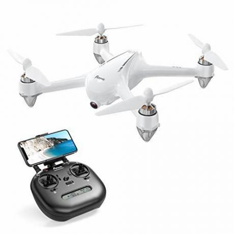 Potensic D80 GPS Drone, RC 1080P kameralla Live Video, Vahvat Brushless Motors, GPS Return Home, 25 mph High Speed ​​5,0 GHz Wi-Fi Gyro Quadcopter, valkoinen
