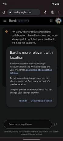 Aktualisierung des Google Bard-Standorts
