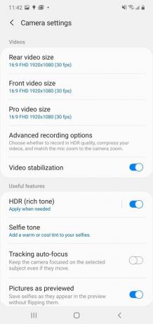 Samsung Camera App-inställningar Steg 2