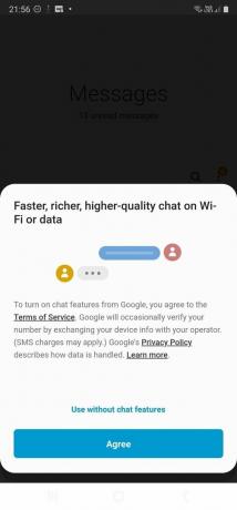Assistance par chat Samsung Messages Google Rcs