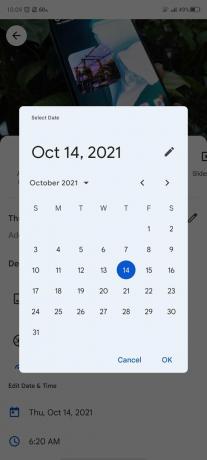 Промяна на датата и часа Google Снимки Android