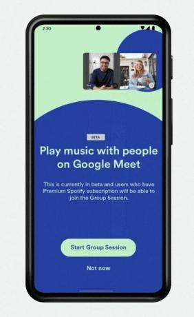 Živé sdílení Google Meet na Spotify