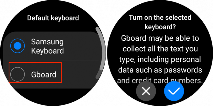 Conferma l'utilizzo di Gboard su Galaxy Watch 5