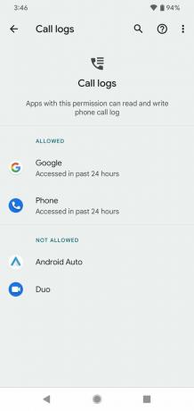 Skjermbilde av Android 12 Privacy Dashboard