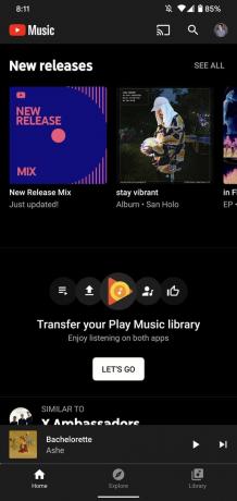 Prenos knižnice Hudby Google Play do služby YouTube Music