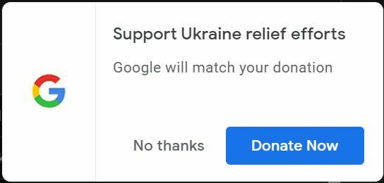 Google vraagt ​​om donaties voor hulpacties in Oekraïne