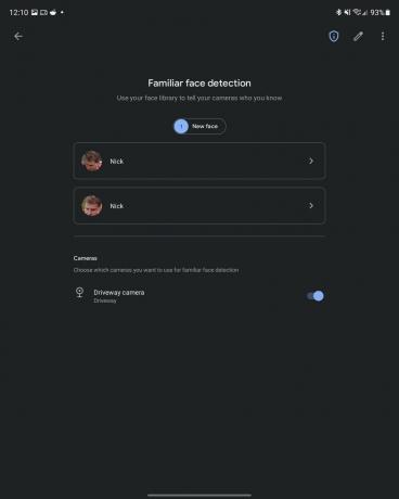 „Nest Cam 2021“ „Google“ namų ekrano kopijos Pažįstamo veido klaida