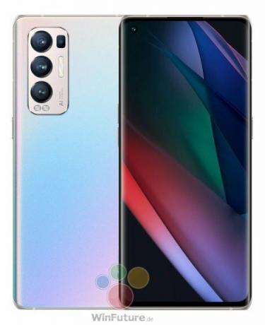 „Oppo Find X3 Neo Silver“ priekinė nugarėlė