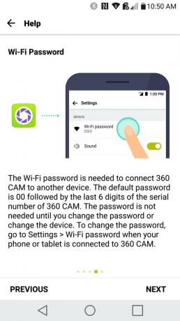 LG CAM 360 Androidissa