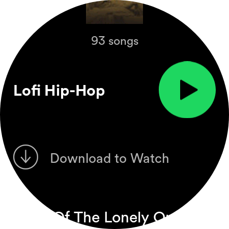 Снимок экрана Wear Os 3 Spotify