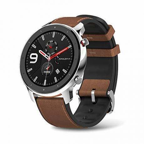Amazfit GTR Stainless Steel Smartwatch dengan GPS + Glonass, Monitor Detak Jantung Sepanjang Hari, Tingkat Pelacak Aktivitas Harian dan Pelacakan Aktivitas, Masa Pakai Baterai 24 Hari, 12- Mode Olahraga, Jawab Panggilan, 47mm