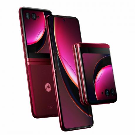 A Motorola Razr+ renderelése Viva Magenta formátumban