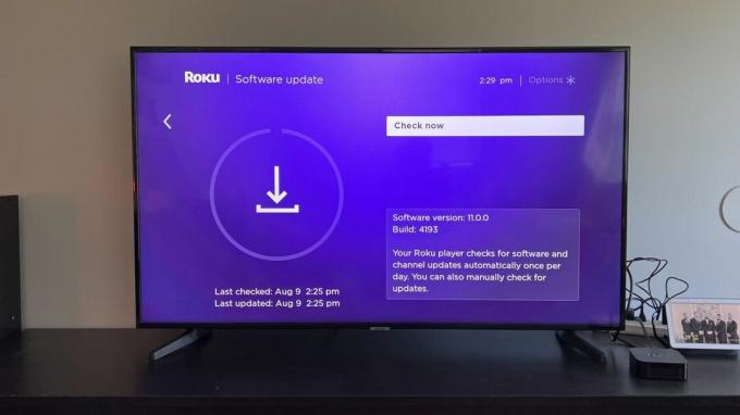 Екран за актуализиране на Roku
