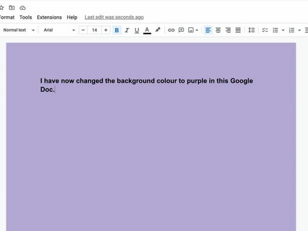 Warna latar belakang Google Documents