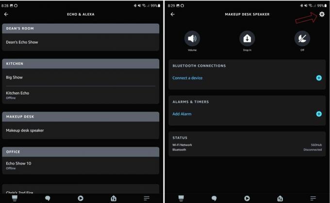 Aplikace Amazon Alexa Echo Dot s hodinami