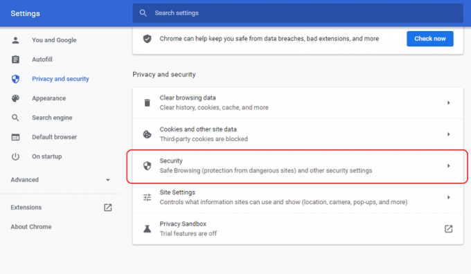 Google Chrome omogoči varno brskanje