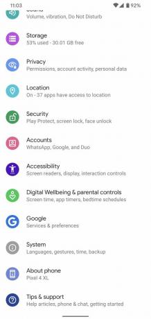 הגדרות Android 10