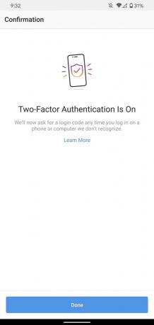 Configurarea autentificării cu doi factori în aplicația Instagram