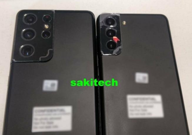 Samsungs Galaxy S21 Ultra og S21 + lækker i de første virkelige billeder