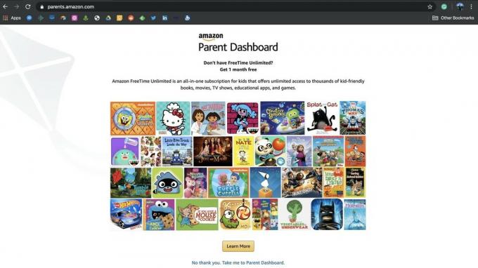Tabloul de bord al părinților Amazon 1
