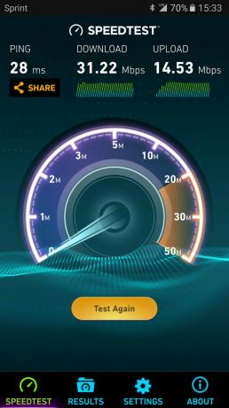 Test rýchlosti Sprint Galaxy S7