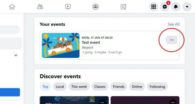 Facebook Eventos Calendario de Google Escritorio