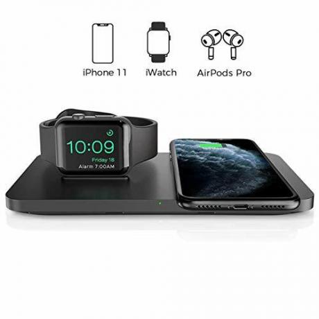 Tappetino di ricarica wireless Seneo Dual 2-in-1 per iPhone e Apple Watch