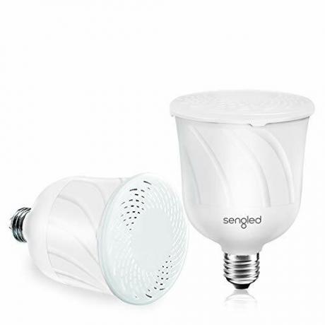Sengled Pulse LED Smart Bulb dengan JBL Bluetooth Speaker, Aplikasi Dikendalikan Hingga 8 BR30 LED Light Bulbs dengan Starter Kit, E26 Base, Kompatibel dengan Amazon Alexa, White, 2 Pack