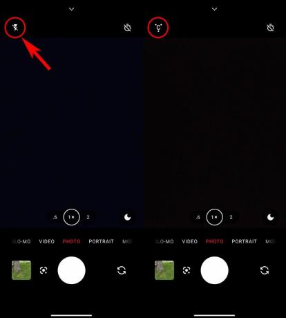 Prepínanie svetiel glyfov na používateľskom rozhraní fotoaparátu telefónu Nothing (1).