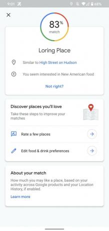 Recommandations de restaurant Google Maps