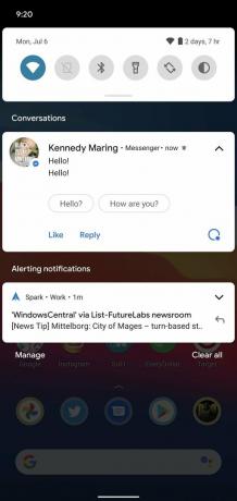 Notificações de conversa no Android 11