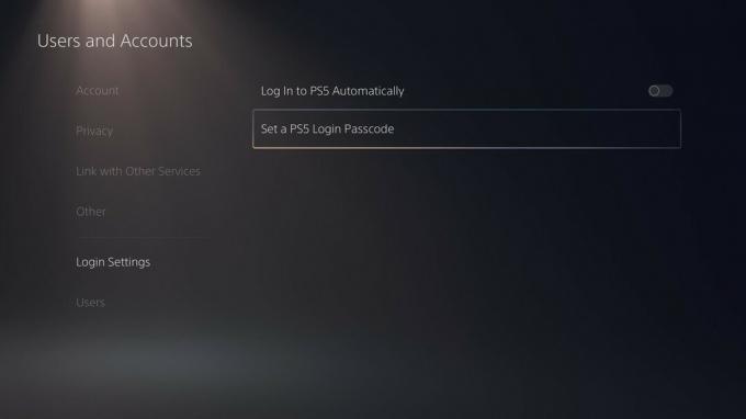 PS5 erstellt einen Login-Passcode