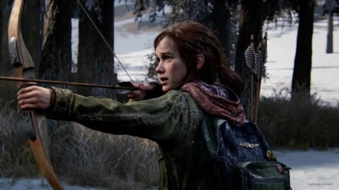 The Last of Us Part 1 Ellie si inchina all'inverno
