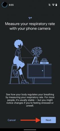 Sådan måles respirationsfrekvens Google Fit 3