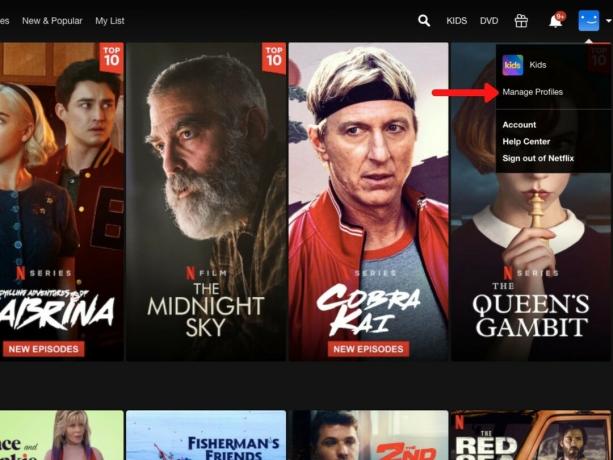 „Netflix“ tvarkykite profilį