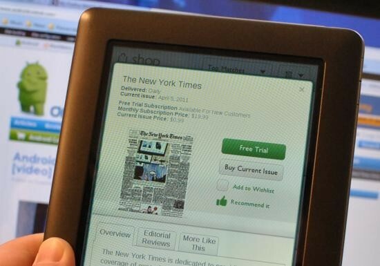 New York Times w Nook Color