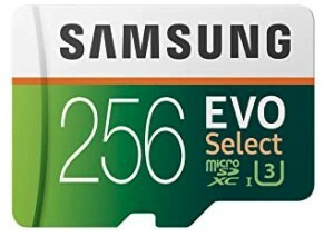 بطاقة SD من Samsung EVO Select بسعة 256 جيجابايت