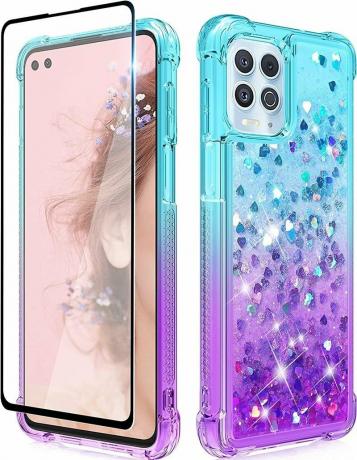 Dzxouui Moving Quicksand Cute Glitter Cover til Moto G100