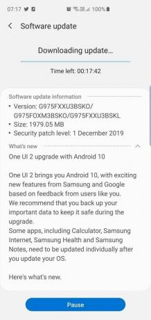 Galaxy S10+ One UI 2.0 atjauninājums