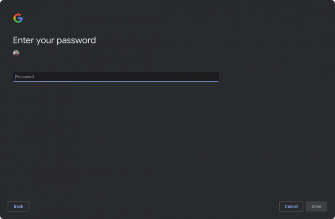 Google खाता पासवर्ड दर्ज करें