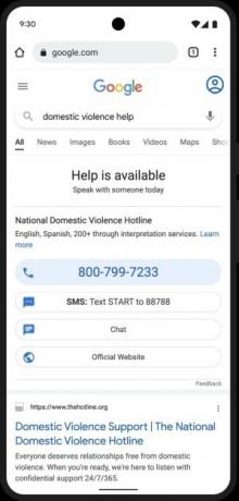 Ajuda do Google sobre violência doméstica