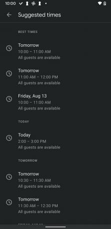 Google kalendāra notikumu ekrānuzņēmums
