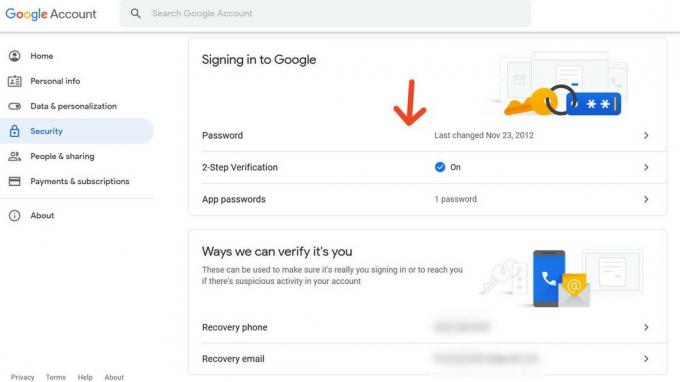 Ändern Sie das Google-Passwort