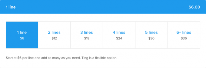Linhas de taxas de Ting