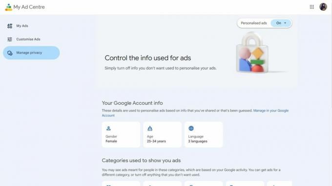 A Google által a Saját hirdetési központban megjelenített hirdetések testreszabása